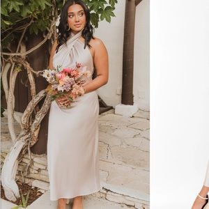 SHOW ME YOUR MUMU- Show me the ring satin- Jasmine halter midi dress